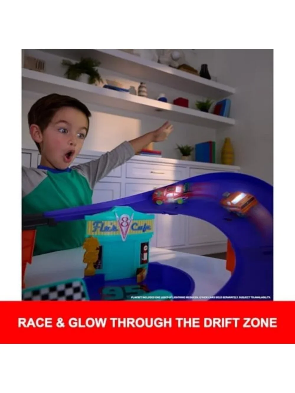 Disney Pixar Cars Race to Celebrate Track Set - Fun Raceway Playset for Kids